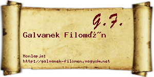 Galvanek Filomén névjegykártya